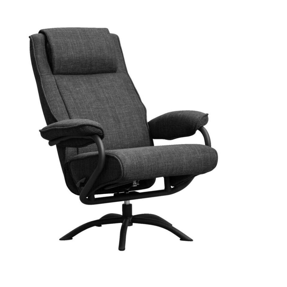 Leen Bakker - Relaxfauteuil Vincent - Antraciet - Stof - Grijs - 85x79x110 Cm afbeelding 1