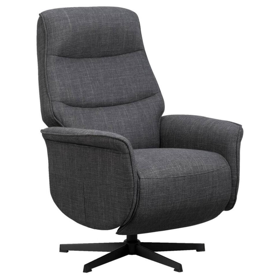 Leen Bakker - Relaxfauteuil Boaz - Elektrisch Verstelbaar - Antraciet - Stof - Grijs - 84x72x113 Cm afbeelding 1