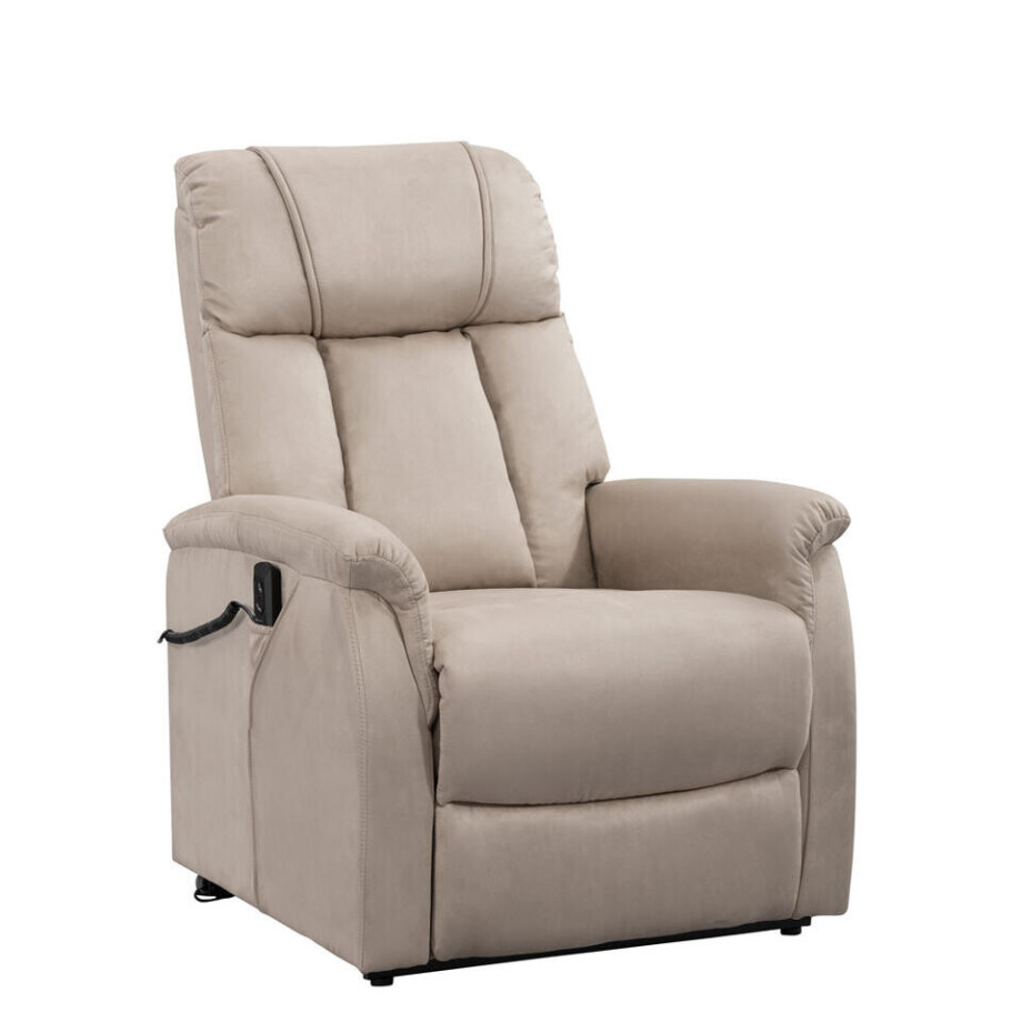 Leen Bakker - Relaxfauteuil Colorado - Sta-op - Stof - Beige - 97x80x109 Cm afbeelding 1