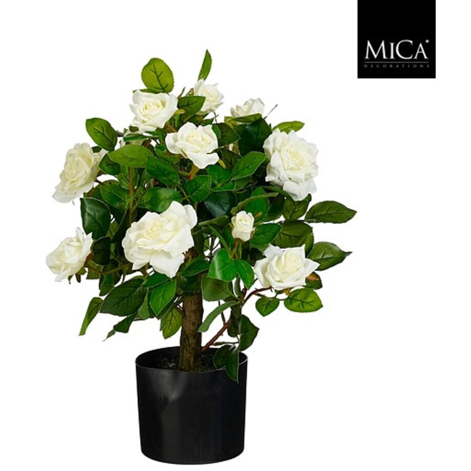 Mica Decorations Rozen in een pot - 60 x 40 cm - Wit Mica Decorations Rozen in een pot - 60 x 40 cm - Wit afbeelding 1
