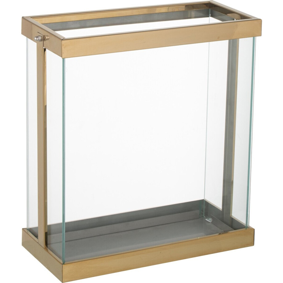 J-Line lantaarn Rechthoekig Enma - ijzr/glas - goud - small afbeelding 1
