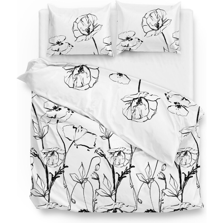 Zohome Dekbedovertrek Taleen - Bedlinnen met Bloemen print - 240x220 - Wit - Dekbedhoes van 100% Katoen-Satijn Zohome Dekbedovertrek Taleen - Bedlinnen met Bloemen print - 240x220 - Wit - Dekbedhoes van 100% Katoen-Satijn afbeelding 1