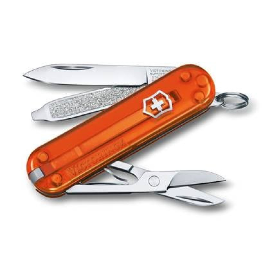 Victorinox Classic SD Transparent zakmes - Fire Opal - 7 functies afbeelding 1