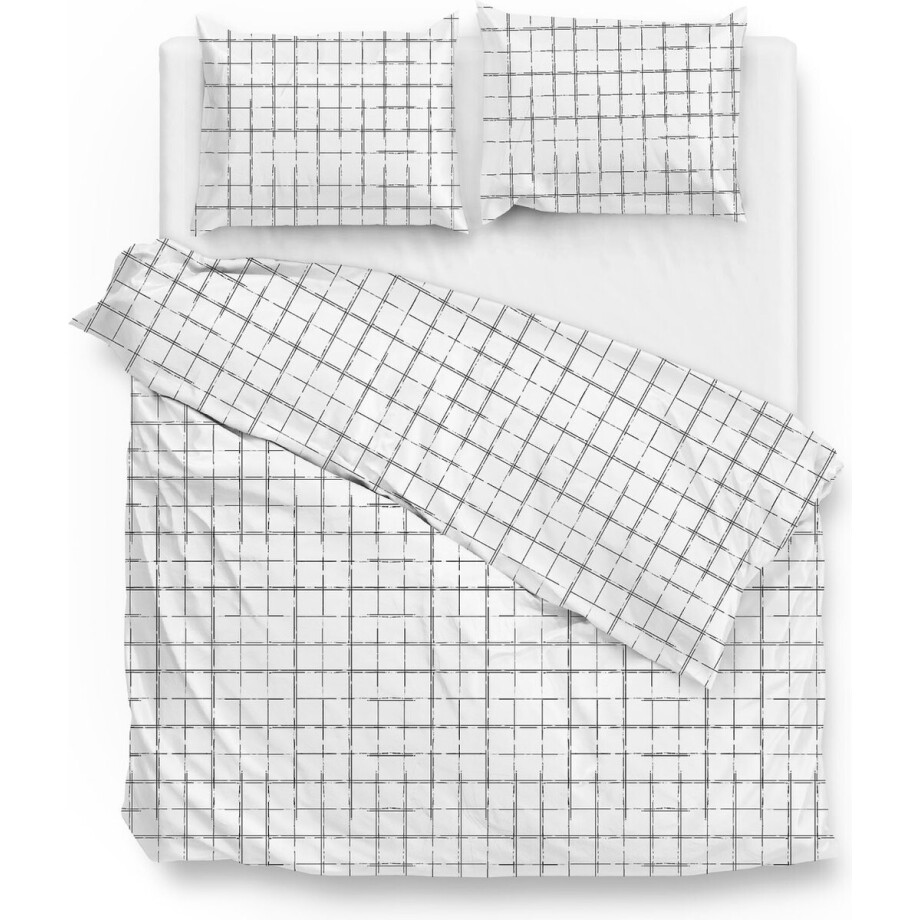 Zohome Delon Dekbedovertrek - Lits-jumeaux - Katoensatijn - 260x200-220cm - Off-White afbeelding 1