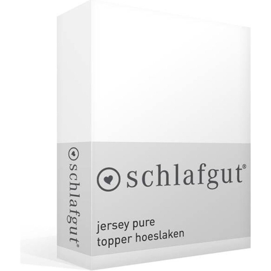Schlafgut Jersey Pure topper hoeslaken - Eenpersoons - Full-White afbeelding 1