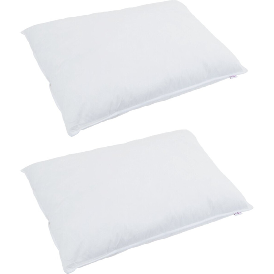 vidaXL - Deken - Set - met - kussen - 3 - st - Wit - Donsveer vidaXL - Deken - Set - met - kussen - 3 - st - Wit - Donsveer afbeelding 1