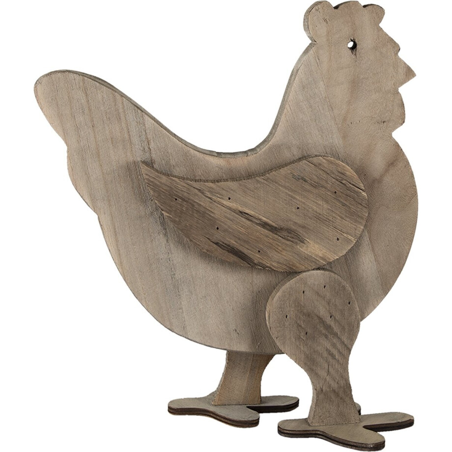 Clayre & Eef Beeld Kip 31x16x35 cm Bruin Hout Clayre & Eef Beeld Kip 31x16x35 cm Bruin Hout afbeelding 1