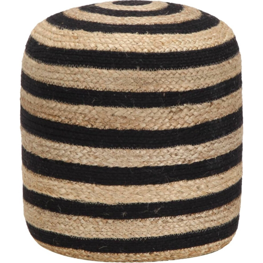 vidaXL - Poef - handgemaakt - 40x45 - cm - jute - zwart vidaXL - Poef - handgemaakt - 40x45 - cm - jute - zwart afbeelding 1