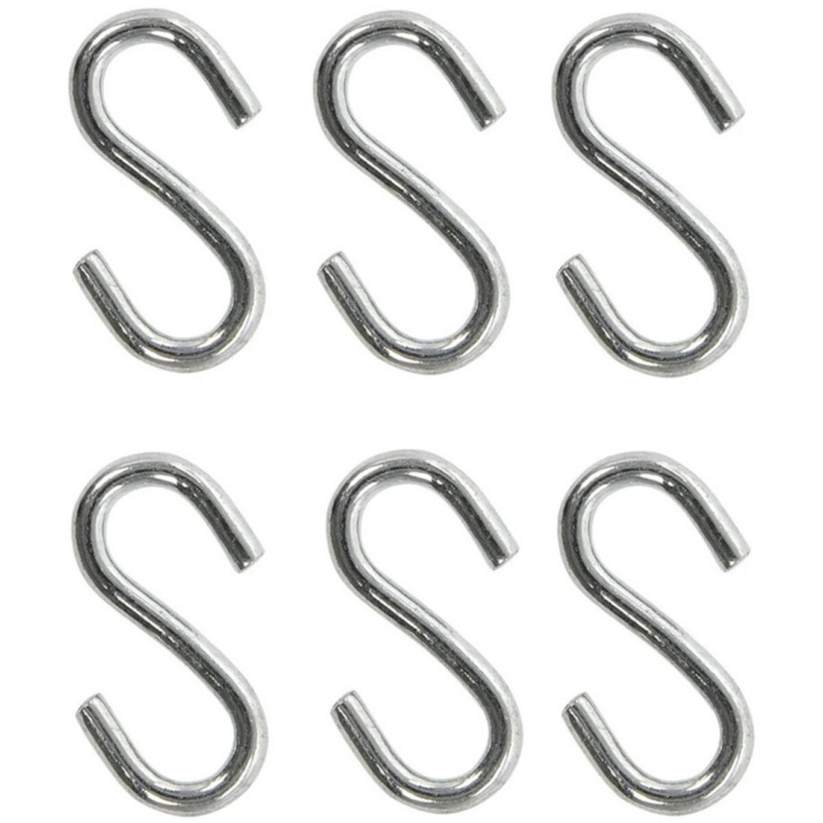Proplus ophanghaak - 6x- S-haak - 3 cm - hangers - kledinghaken / keukenhaak afbeelding 1