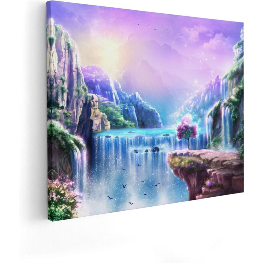 Artaza Canvas Schilderij Kleurrijke Sprookjes Waterval - Abstract - 100x80 - Groot - Foto Op Canvas - Canvas Print Artaza Canvas Schilderij Kleurrijke Sprookjes Waterval - Abstract - 100x80 - Groot - Foto Op Canvas - Canvas Print afbeelding 1