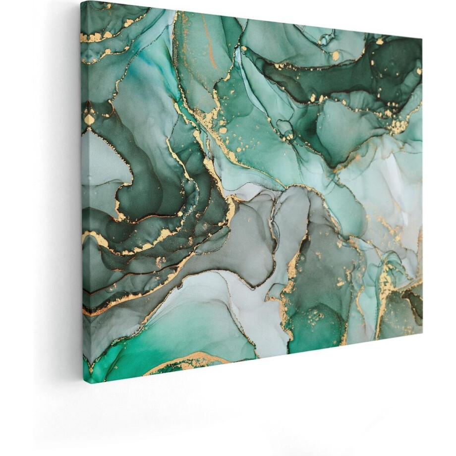 Artaza Canvas Schilderij Abstracte Kunst - Blauwe Marmer met Goud - 50x40 cm - Wanddecoratie Woonkamer - Schilderijen - Muurdecoratie Artaza Canvas Schilderij Abstracte Kunst - Blauwe Marmer met Goud - 50x40 cm - Wanddecoratie Woonkamer - Schilderijen - Muurdecoratie afbeelding 1