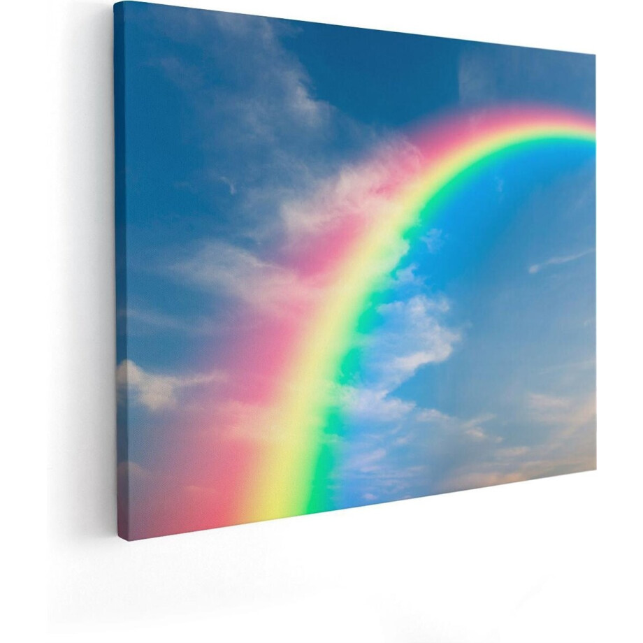 Artaza Canvas Schilderij Regenboog - 50x40 cm - Wanddecoratie Wolken - Muurdecoratie Natuur - Kamer Accessoires afbeelding 1