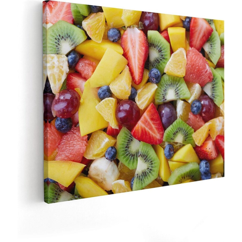 Artaza Canvas Schilderij Diverse Kleurrijke Fruit Achtergrond - 100x80 - Groot - Foto Op Canvas - Canvas Print afbeelding 1
