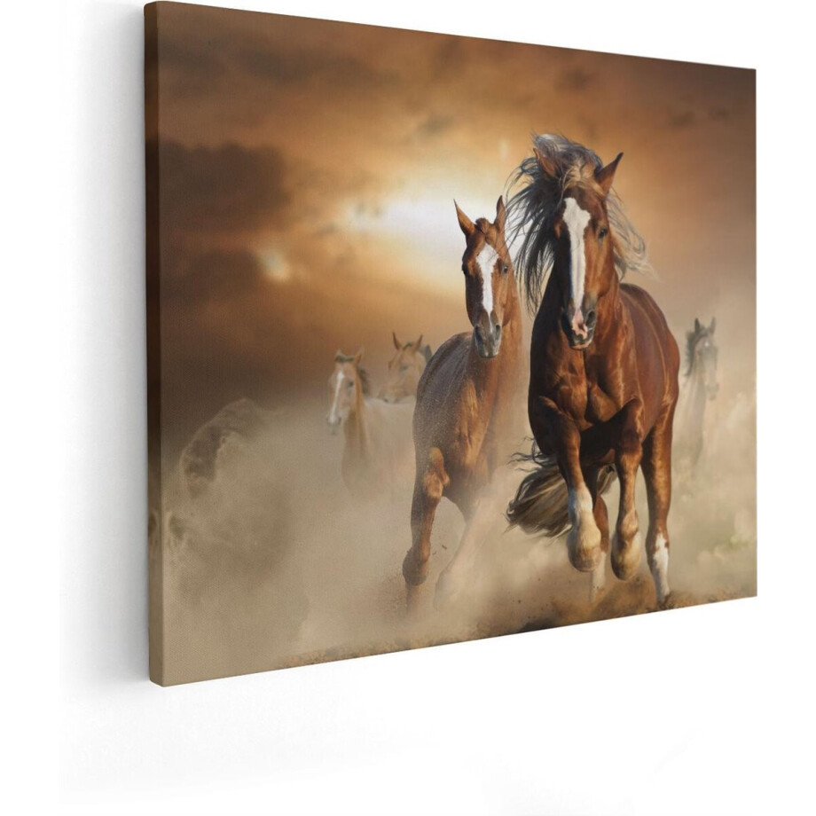 Artaza Canvas Schilderij Paard - 50x40 cm - Wanddecoratie Woonkamer - Muurdecoratie Dieren - Kamer Accessoires afbeelding 1