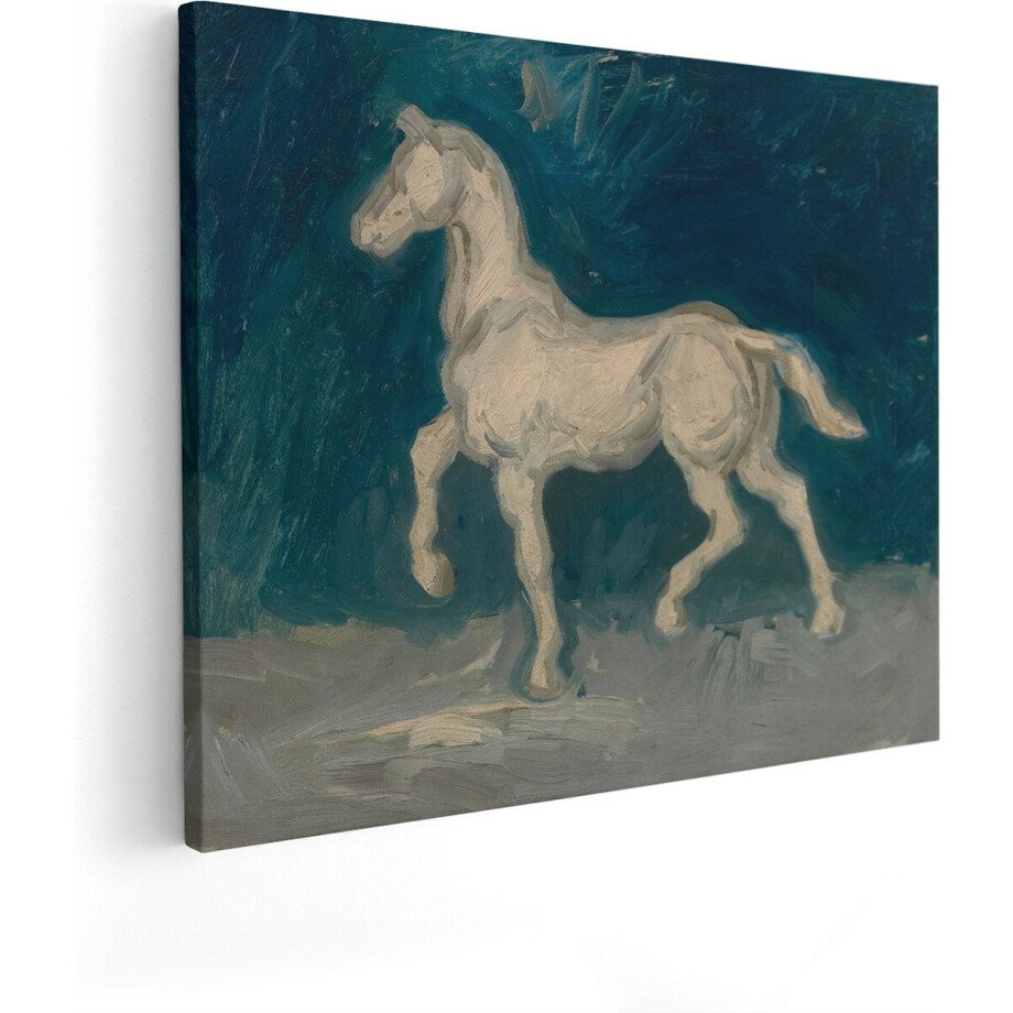 Artaza Canvas Schilderij Paard Van Gogh - 100x80 cm - Groot - Wanddecoratie Dieren - Muurdecoratie Schilderij Paarden - Schilderijen Op Canvas afbeelding 1