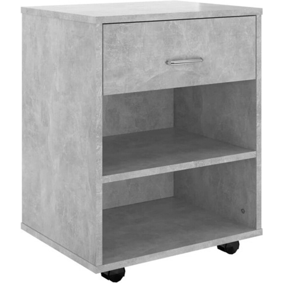 vidaXL - Rolkast - 46x36x59 - cm - bewerkt - hout - betongrijs afbeelding 1