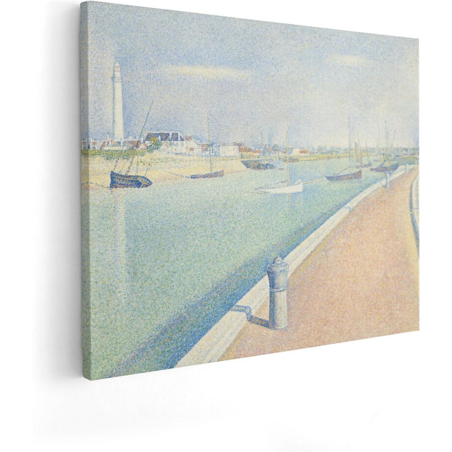 Artaza Canvas Schilderij Het Kanaal van Gravelines, Richting Zee - Georges Seurat - 50x40 - Poster Foto op Canvas - Canvas Print afbeelding 1