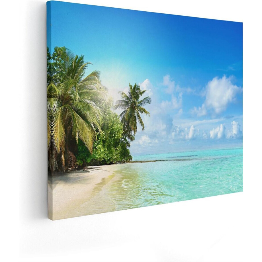 Artaza Canvas Schilderij Tropisch Strand Bij De Licht Blauwe Zee - 50x40 - Foto Op Canvas - Canvas Print afbeelding 1