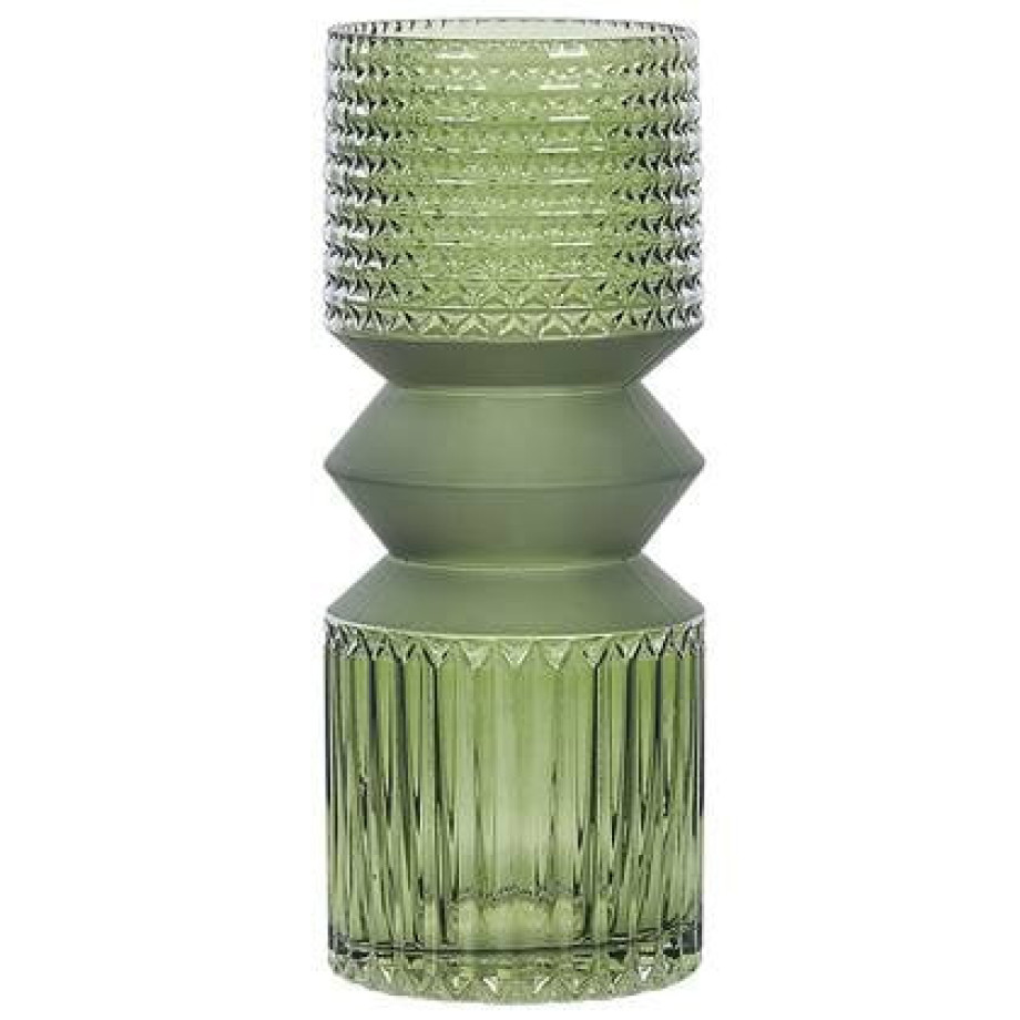 Beliani - VRADETO - Decoratieve vaas - Groen - Glas afbeelding 1