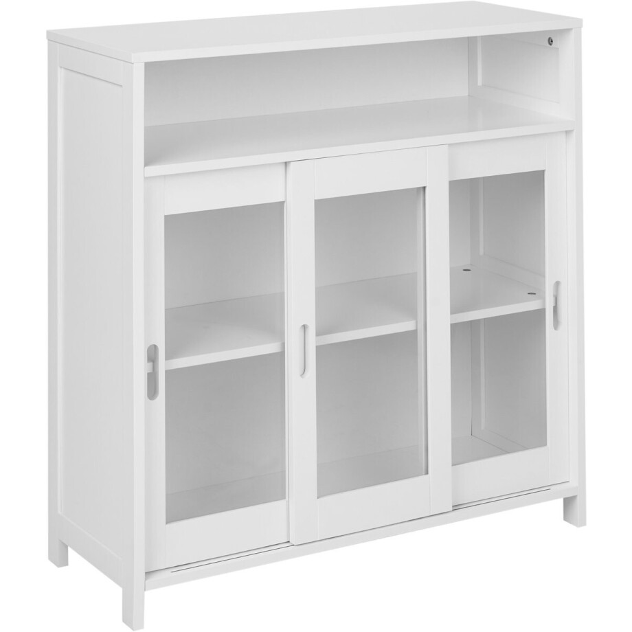 CRABTREE - Glazen vitrinekast - Wit - MDF CRABTREE - Glazen vitrinekast - Wit - MDF afbeelding 1