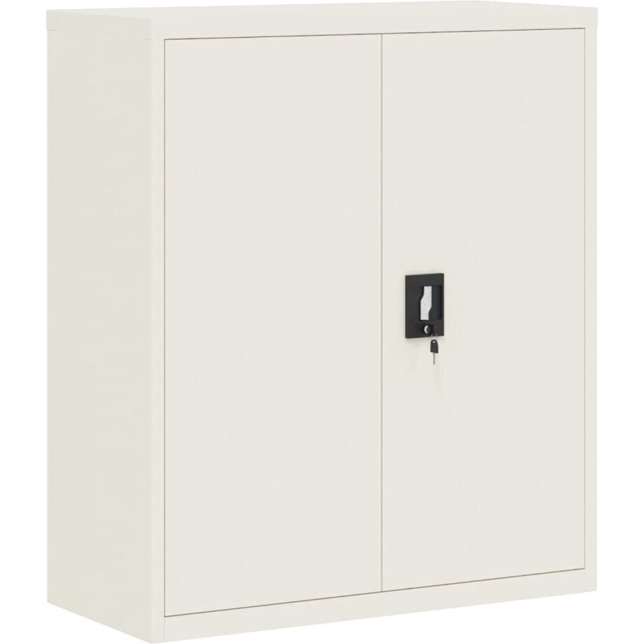 vidaXL - Archiefkast - 90x40x105 - cm - staal - wit afbeelding 1
