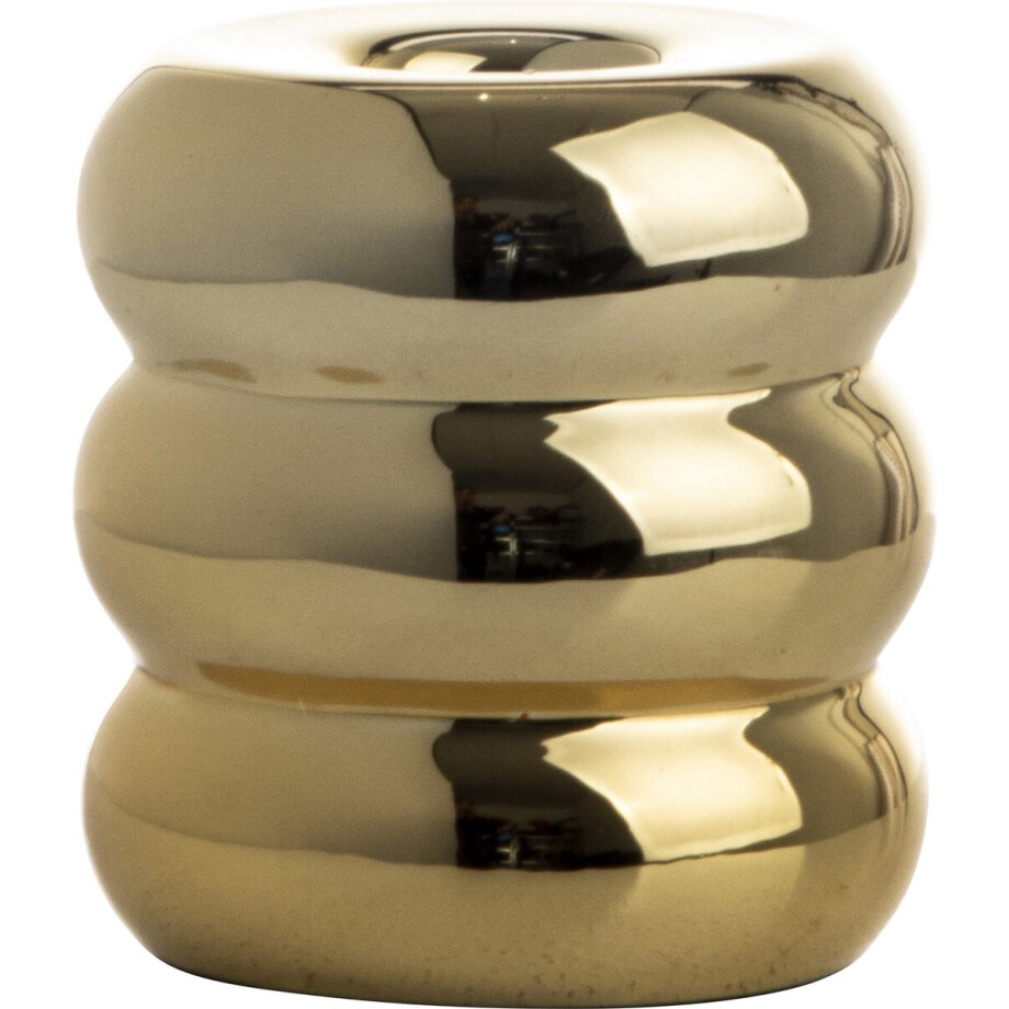 Gusta Kaars/Theelichthouder - Goud - Ø6 cm -Bubbelvorm Gusta Kaars/Theelichthouder - Goud - Ø6 cm -Bubbelvorm afbeelding 1