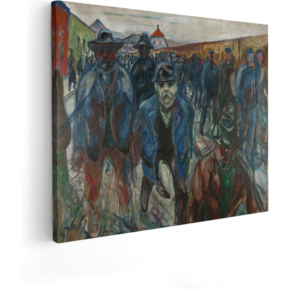 Artaza Canvas Schilderij Werknemers op Weg naar Huis - Edvard Munch - 50x40 - Poster Foto op Canvas - Canvas Print Artaza Canvas Schilderij Werknemers op Weg naar Huis - Edvard Munch - 50x40 - Poster Foto op Canvas - Canvas Print afbeelding 1