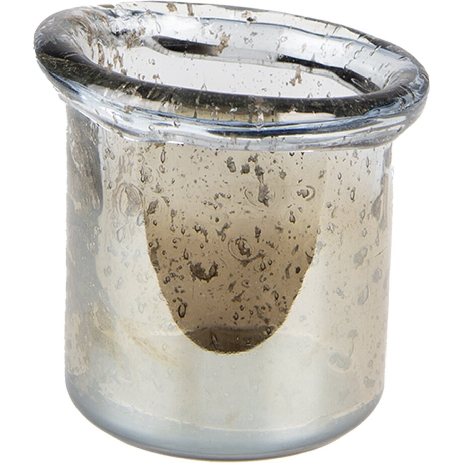 Clayre & Eef Theelichthouder Ø 10x9 cm Groen Glas afbeelding 1