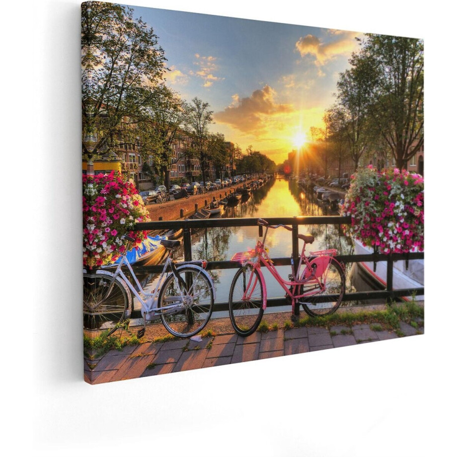 Artaza Canvas Schilderij Amsterdamse Brug Met Zonsopgang - 50x40 cm - Wanddecoratie Woonkamer - Schilderijen - Muurdecoratie Artaza Canvas Schilderij Amsterdamse Brug Met Zonsopgang - 50x40 cm - Wanddecoratie Woonkamer - Schilderijen - Muurdecoratie afbeelding 1