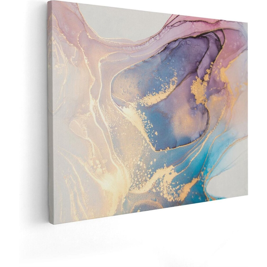 Artaza Canvas Schilderij Abstracte Kunst van Marmer - 100x80 - Groot - Foto Op Canvas - Canvas Print afbeelding 1