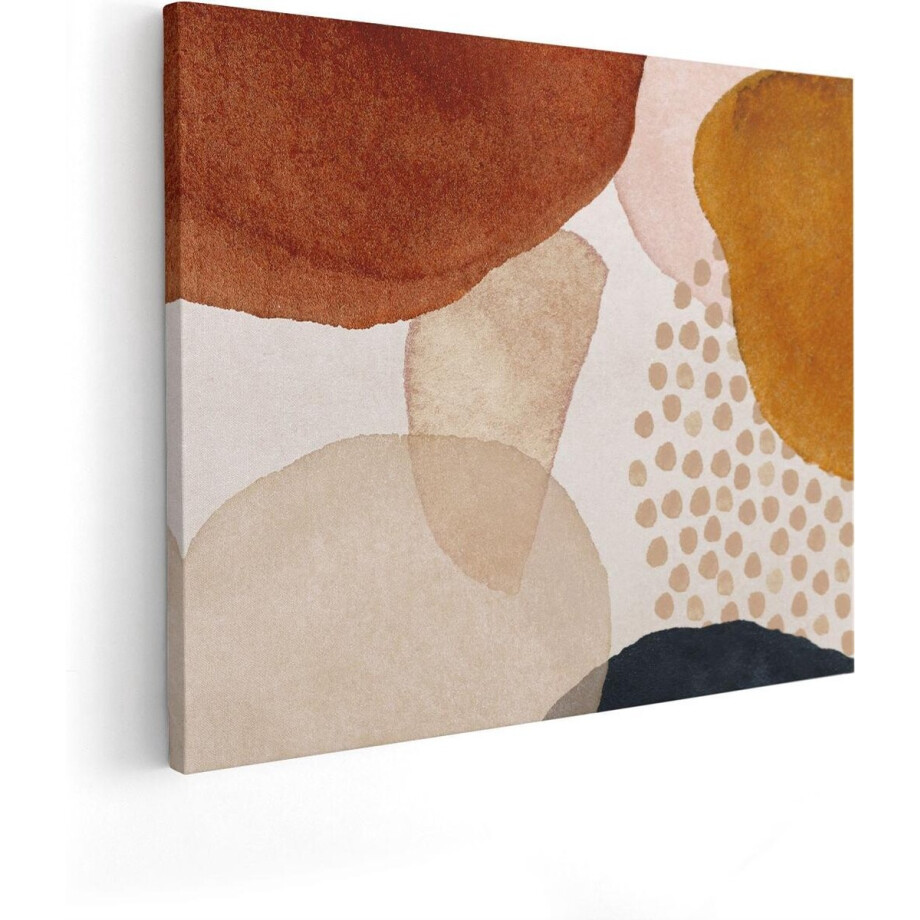 Artaza Canvas Schilderij Abstracte Kunst van Cirkels - 100x80 cm - Groot - Wanddecoratie Woonkamer - Schilderijen - Muurdecoratie afbeelding 1