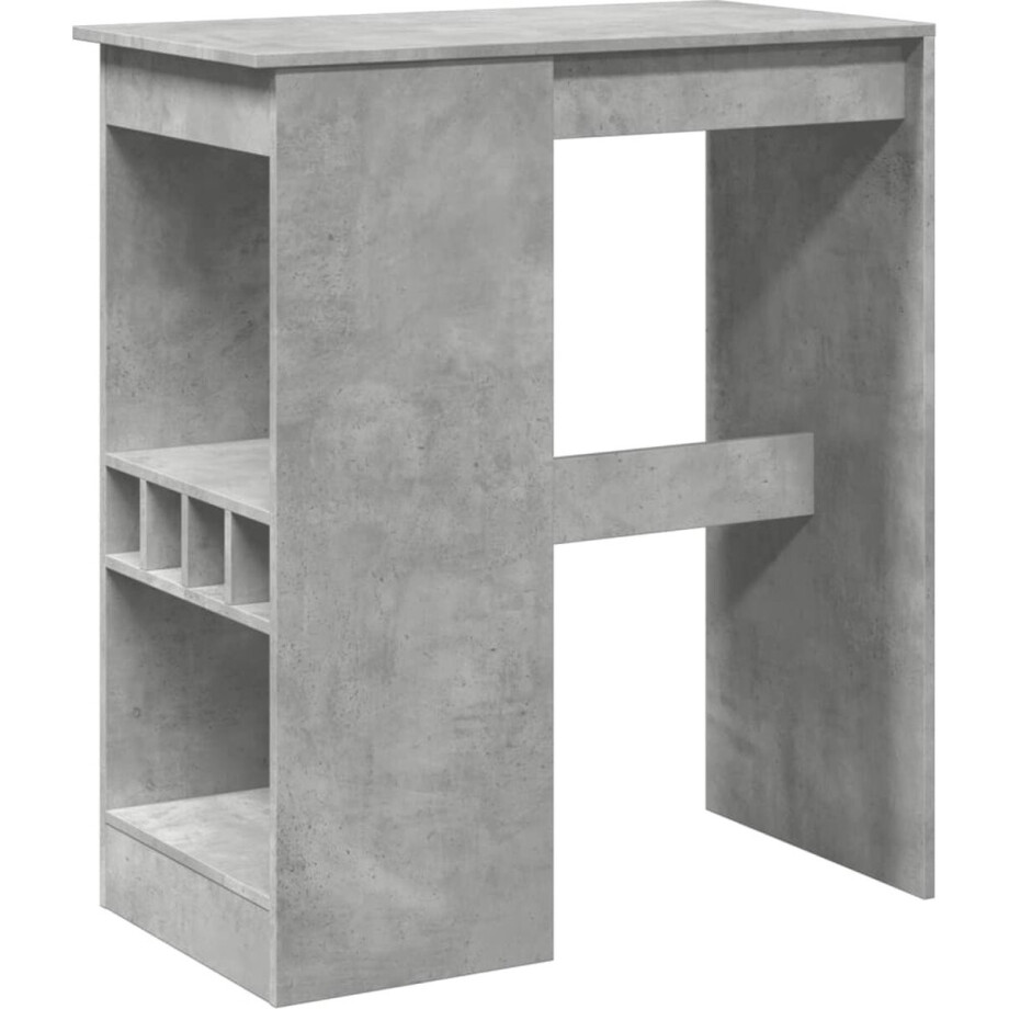 vidaXL - Bartafel - met - rekken - 90x47,5x103,5 - cm - bewerkt - hout - betongrijs afbeelding 1