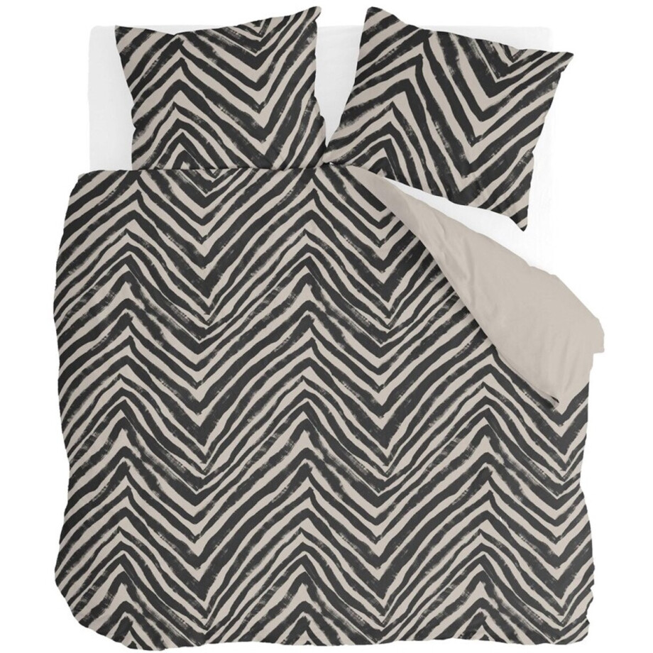 Byrklund Dekbedovertrek Zanny Zebra - 200x220 - 100% Polyester - Zwart / Beige afbeelding 1