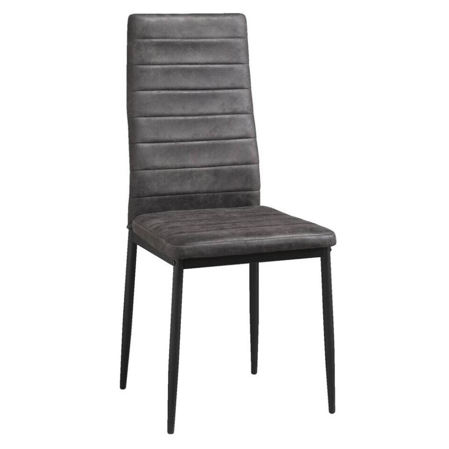 1+1 Gratis Leen Bakker - Eetkamerstoel Rowin - Stof - Antraciet - Metaal/Stof - Grijs - 56x42.5x97 Cm 1+1 Gratis Leen Bakker - Eetkamerstoel Rowin - Stof - Antraciet - Metaal/Stof - Grijs - 56x42.5x97 Cm afbeelding 1