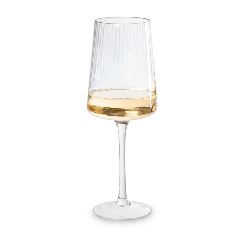 Wijnglas ribbel klein - glas - 300 ml afbeelding 1