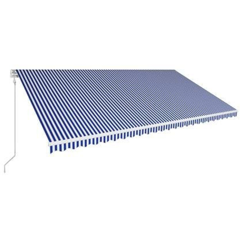 vidaXL Luifel automatisch uittrekbaar 600x300 cm blauw en wit afbeelding 1