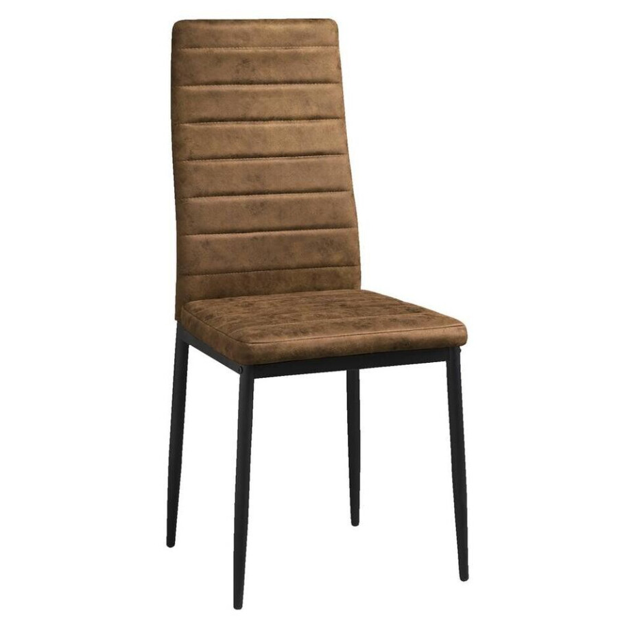 1+1 Gratis Leen Bakker - Eetkamerstoel Rowin - Stof - Cognackleur - Metaal/Stof - Bruin - 56x42.5x97 Cm 1+1 Gratis Leen Bakker - Eetkamerstoel Rowin - Stof - Cognackleur - Metaal/Stof - Bruin - 56x42.5x97 Cm afbeelding 1