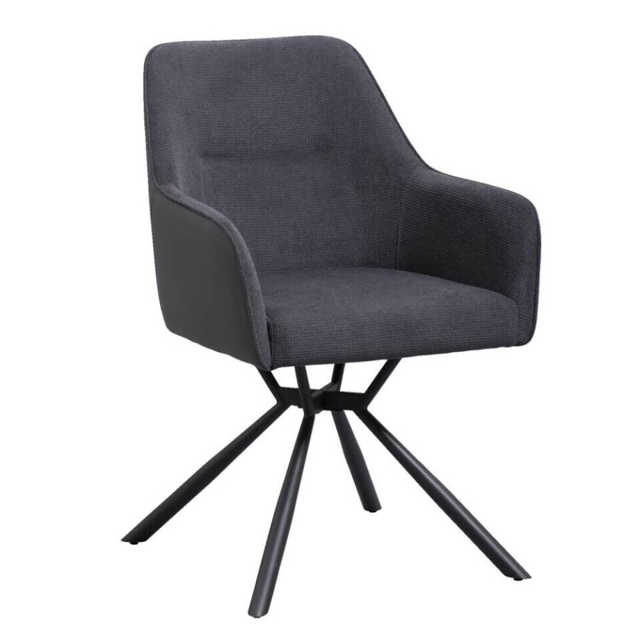 2e Halve Prijs Leen Bakker - Eetkamerstoel Saar - Antraciet - Stof - Grijs - 62.5x58x88 Cm 2e Halve Prijs Leen Bakker - Eetkamerstoel Saar - Antraciet - Stof - Grijs - 62.5x58x88 Cm afbeelding 1