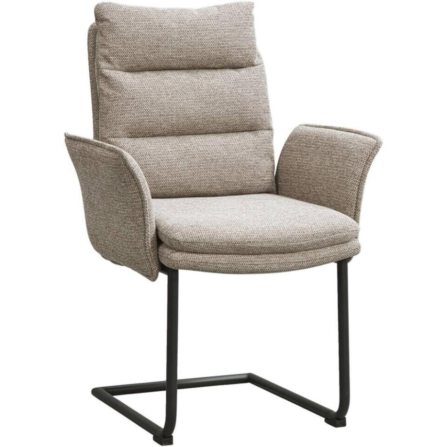 2e Halve Prijs Leen Bakker - Eetkamerstoel Evi - Stof - Taupe - 64x64.5x97 Cm afbeelding 1