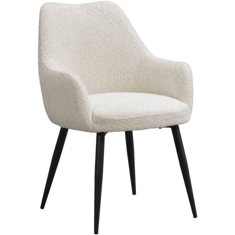 2e Halve Prijs Leen Bakker - Eetkamerstoel Noah - Stof - Crème - 61x67x84 Cm afbeelding 1