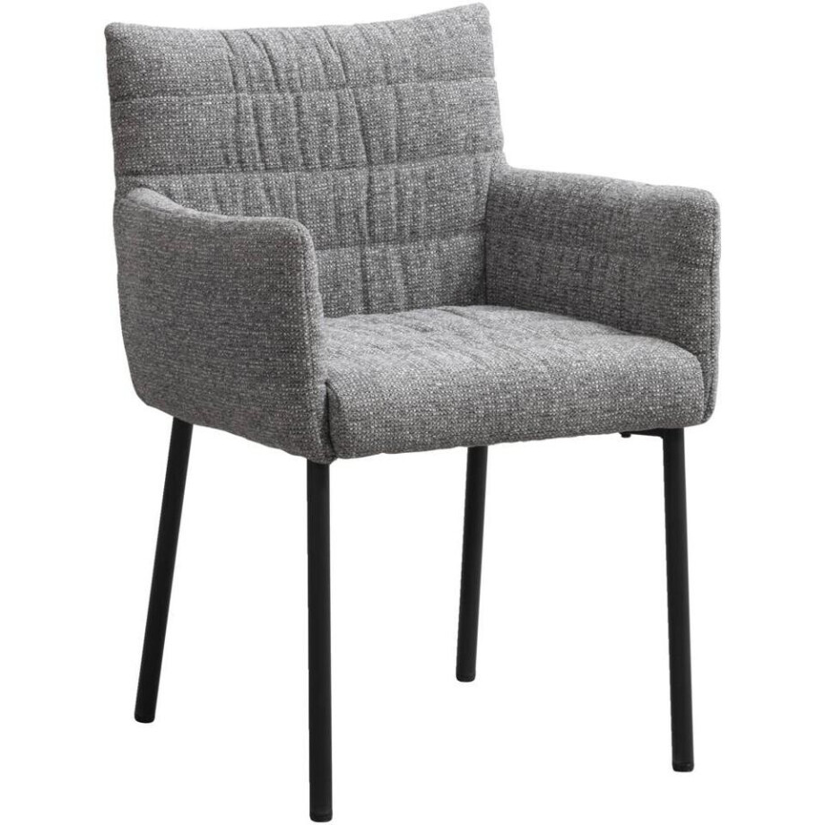 Leen Bakker - Eetkamerstoel Mees - Stof - Grijs - 60.5x62x86.5 Cm Leen Bakker - Eetkamerstoel Mees - Stof - Grijs - 60.5x62x86.5 Cm afbeelding 1