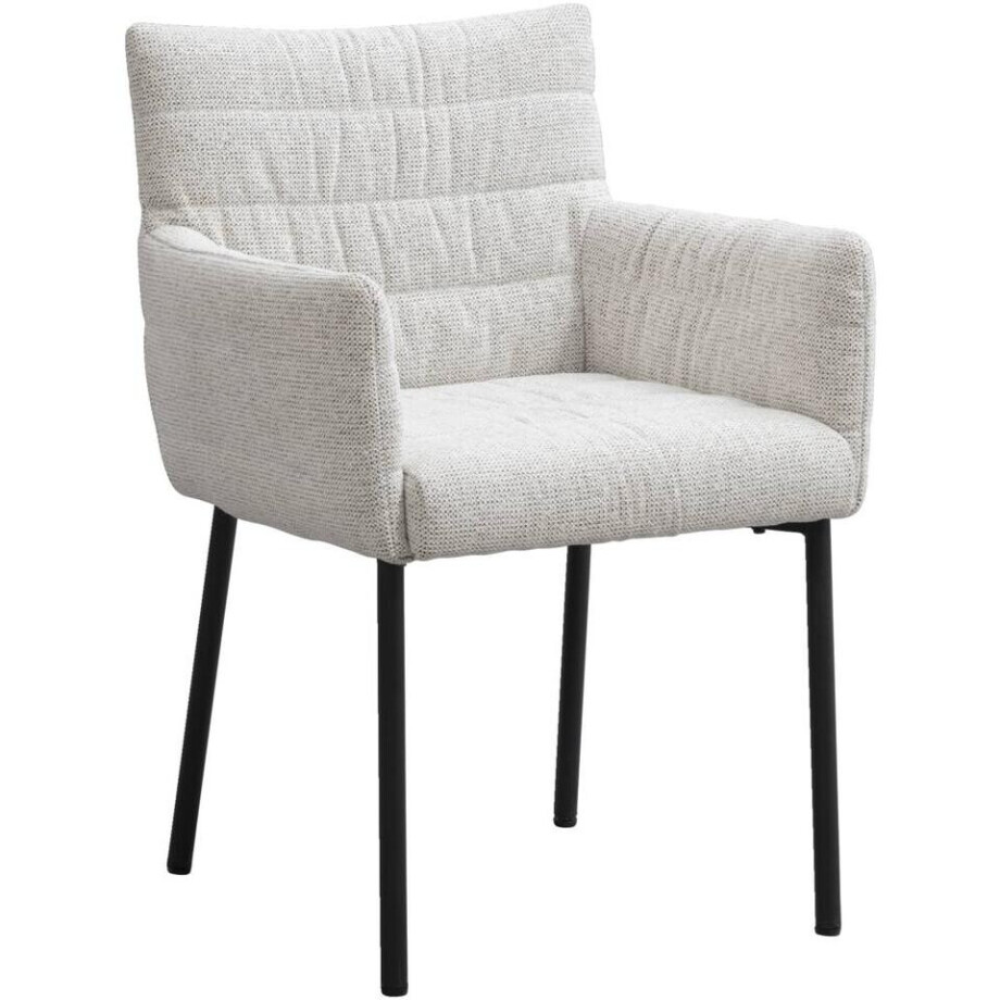 2e Halve Prijs Leen Bakker - Eetkamerstoel Mees - Stof - Beige - 60.5x62x86.5 Cm afbeelding 1