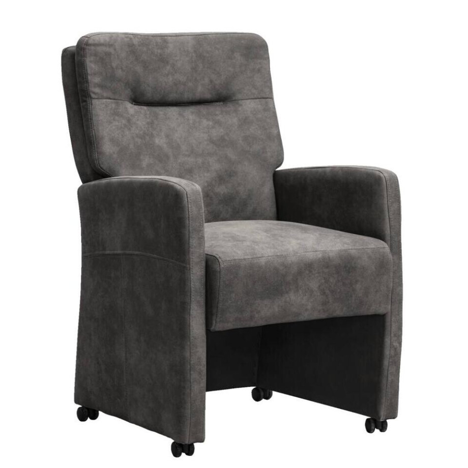 Leen Bakker - Eetkamerstoel Daniel - Antraciet - Stof - Grijs - 71x60x95 Cm Leen Bakker - Eetkamerstoel Daniel - Antraciet - Stof - Grijs - 71x60x95 Cm afbeelding 1