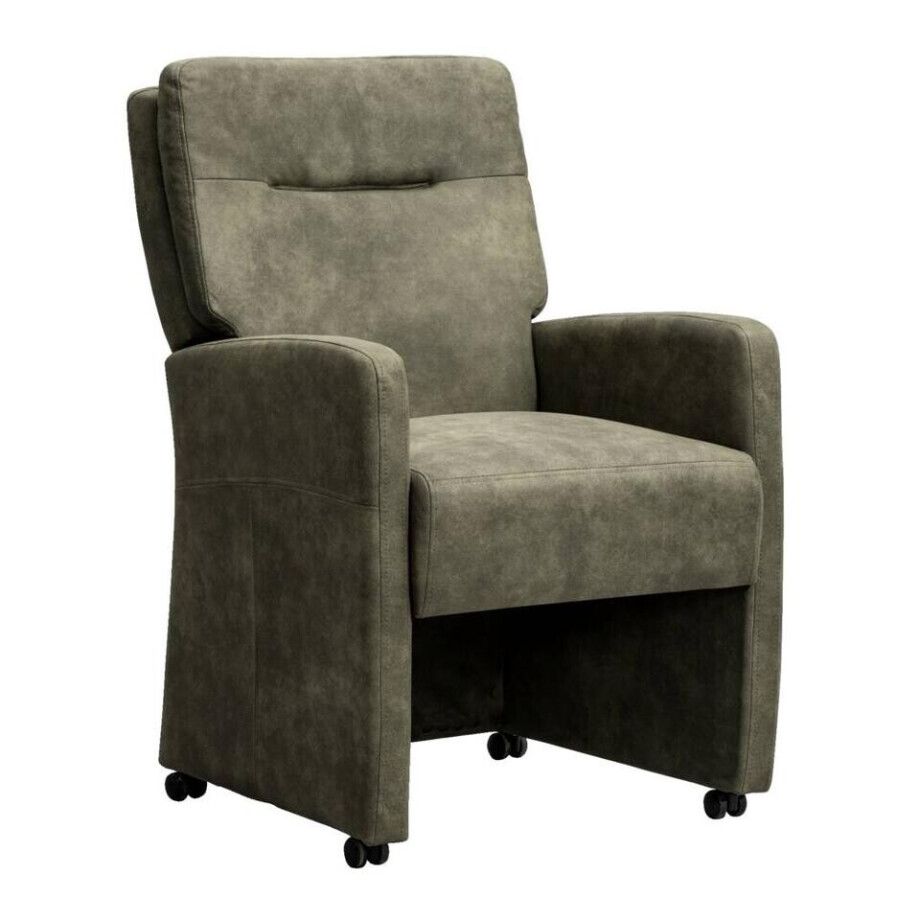 Leen Bakker - Eetkamerstoel Daniel - Stof - Groen - 71x60x95 Cm Leen Bakker - Eetkamerstoel Daniel - Stof - Groen - 71x60x95 Cm afbeelding 1