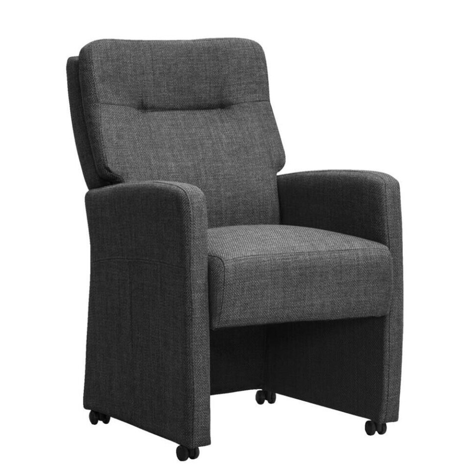 Leen Bakker - Eetkamerstoel Daniel - Antraciet - Stof - Grijs - 71x60x95 Cm Leen Bakker - Eetkamerstoel Daniel - Antraciet - Stof - Grijs - 71x60x95 Cm afbeelding 1