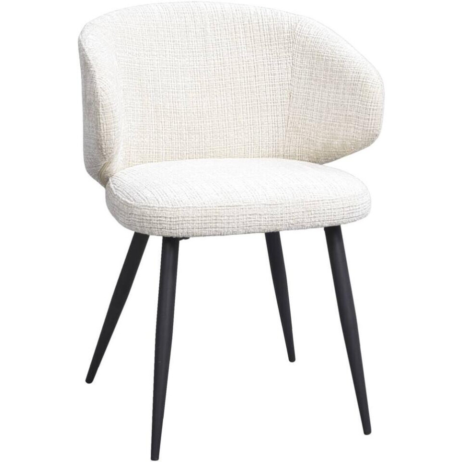 Leen Bakker - Eetkamerstoel Demi - Stof - Crème - 57x57x78 Cm Leen Bakker - Eetkamerstoel Demi - Stof - Crème - 57x57x78 Cm afbeelding 1