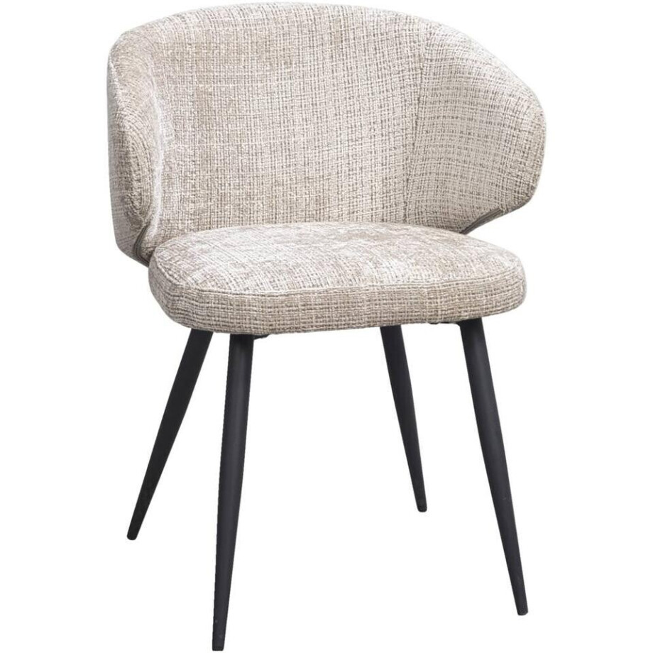 Leen Bakker - Eetkamerstoel Demi - Stof - Beige - 57x57x78 Cm Leen Bakker - Eetkamerstoel Demi - Stof - Beige - 57x57x78 Cm afbeelding 1