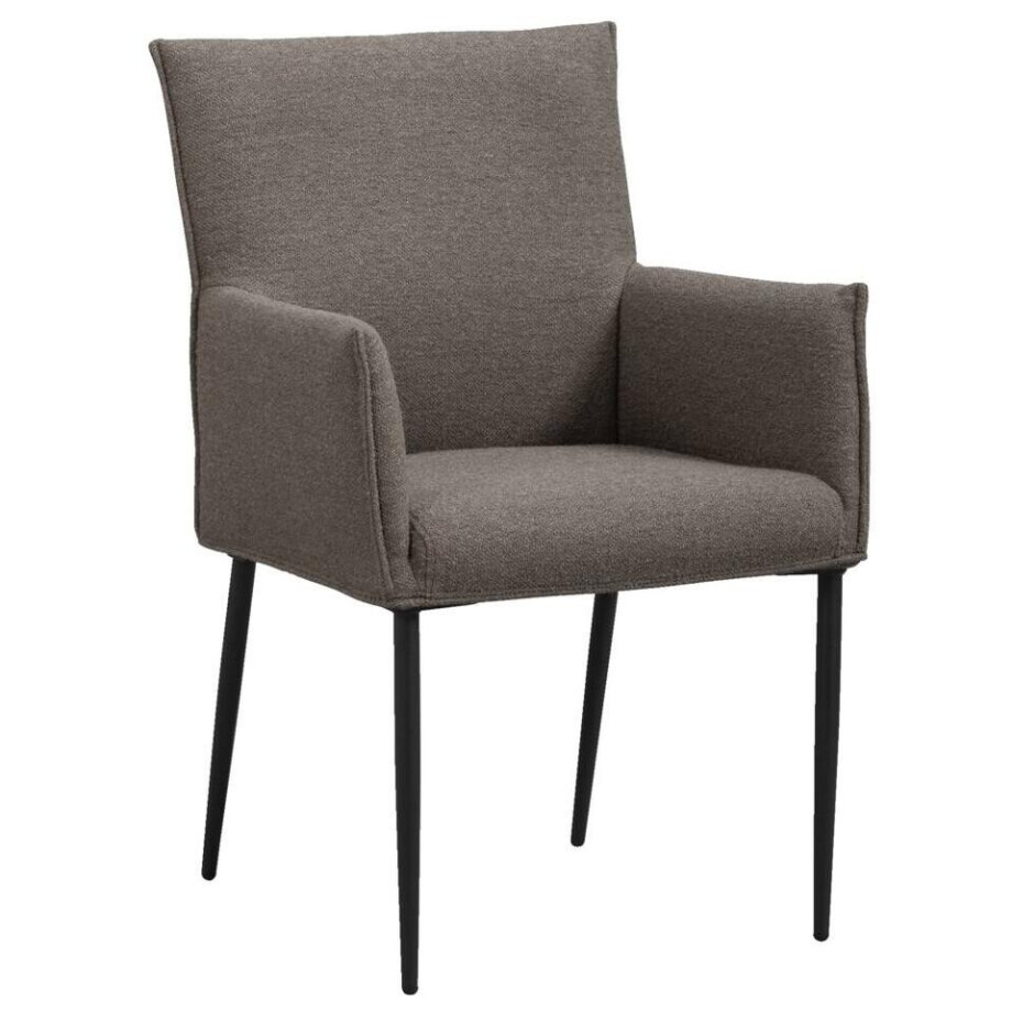 Leen Bakker - Eetkamerstoel Teun - Stof - Taupe - 58.5x64x91.5 Cm Leen Bakker - Eetkamerstoel Teun - Stof - Taupe - 58.5x64x91.5 Cm afbeelding 1