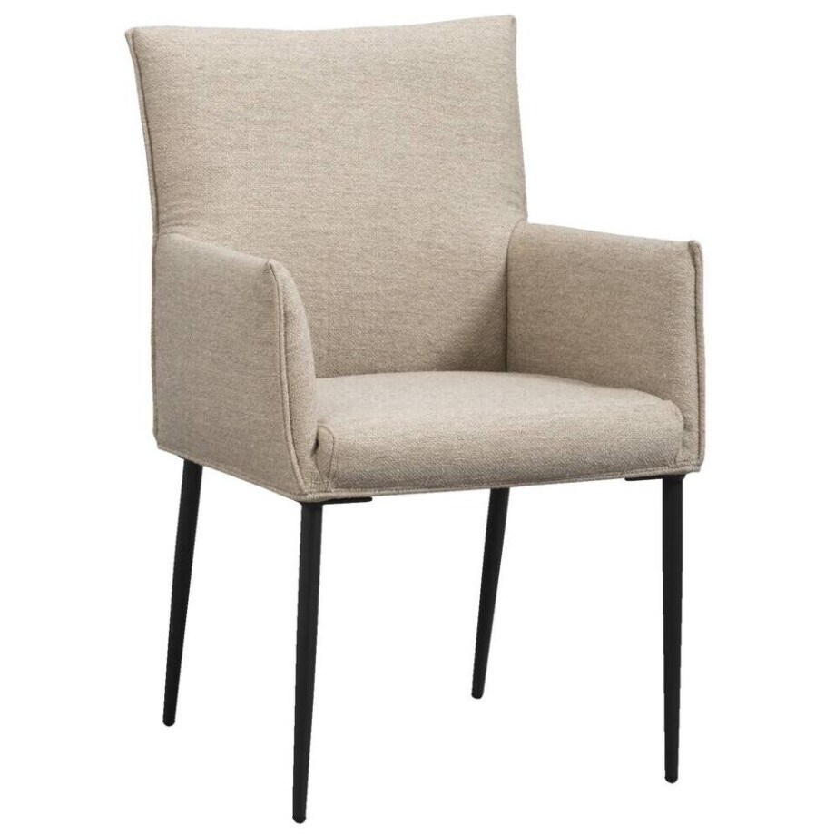 2e Halve Prijs Leen Bakker - Eetkamerstoel Teun - Zand - Stof - Beige - 58.5x64x91.5 Cm 2e Halve Prijs Leen Bakker - Eetkamerstoel Teun - Zand - Stof - Beige - 58.5x64x91.5 Cm afbeelding 1