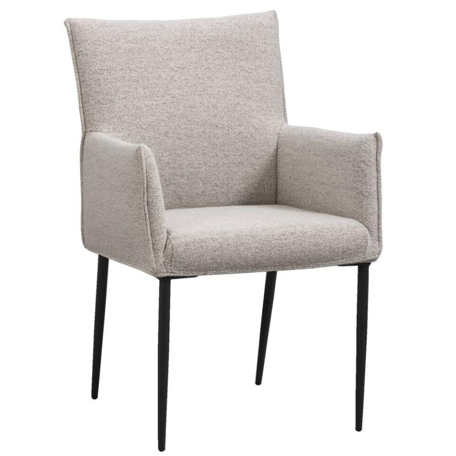 Leen Bakker - Eetkamerstoel Teun - Mist - Stof - Grijs - 58.5x64x91.5 Cm afbeelding 1